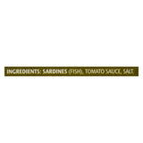 Season Brand Sardines - Skinless and Boneless - in Tomato Sauce - Salt Added - 4.375 oz - case of 12