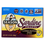 Season Brand Sardine Fillets In Lemon Pepper Sauce - Salt Added - Case Of 12 - 3.75 Oz.