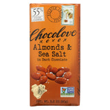 Chocolove Xoxox - Premium Chocolate Bar - Dark Chocolate - Almonds And Sea Salt - 3.2 Oz Bars - Case Of 12