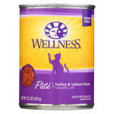 Wellness Pet Products Cat Food - Turkey And Salmon Recipe - Case Of 12 - 12.5 Oz.