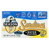 Season Brand Sardines In Water  - No Salt Added - Case Of 12 - 4.375 Oz.