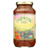 Organic Ville Organic Pasta Sauce - Italian Herb - Case Of 12 - 24 Fl Oz.