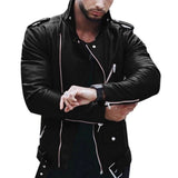 Men British Warm Leather Jacket 2019 Hot Autume Winter Vintage Coats Long Sleeve Zipper streetwears Motorcycle Leather Outwears